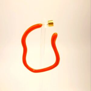 Emma Pills OBSESSION HOOPS Orane Enamel Gold-Plated one piece only New